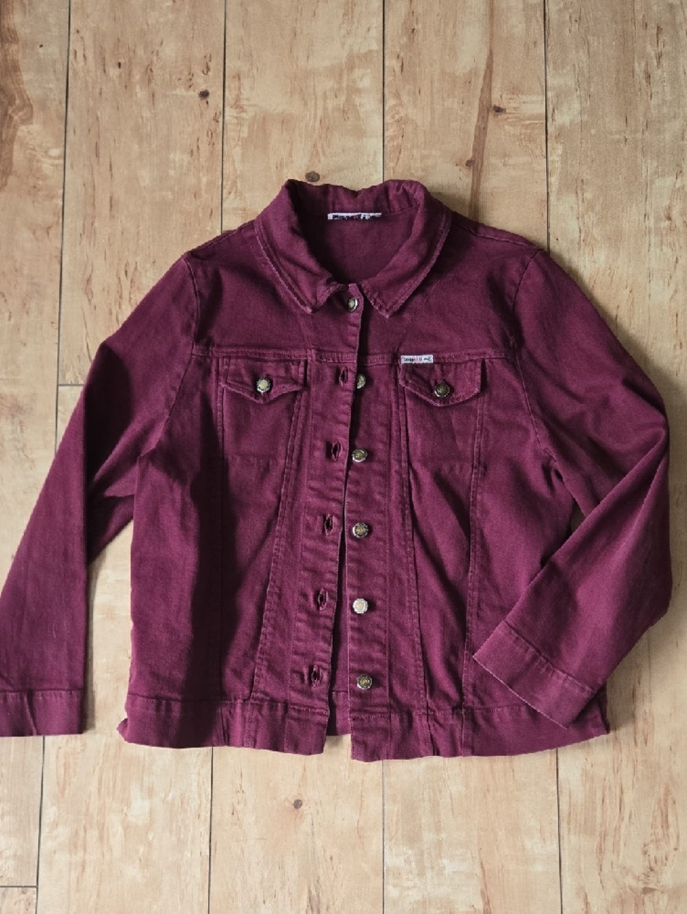 SIMON CHANG -  Burgundy Denim Jacket